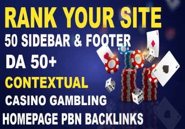 Rank your website 50 Sidebar & Footer DA 50+ Online Poker Esports Betting slot Gambling Websites