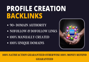 I will do 200 high authority profile creation or social profile backlinks