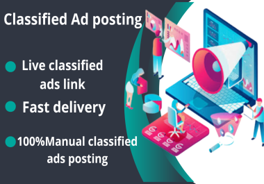 I will post 60 ads on top ad posting site list