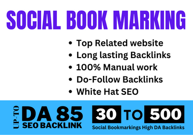 I will Create 200 do-follow backlinks with social bookmarking on high da site