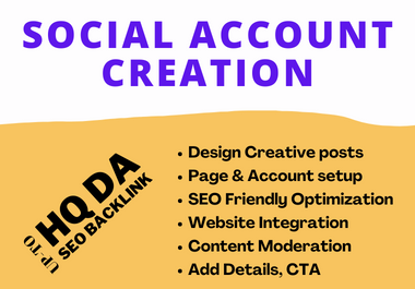 I will create 200 social accounts and profile backlinks on hq DA social media sites