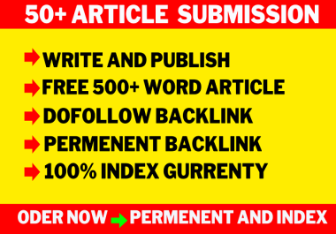 I will do 50 dofollow article submission backlink on hq unique domain seo services