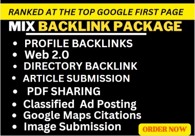 TOP RANK 365 Backlinks , Profile, web2.0, Directory, Article Submission, PDF, classified ad, seo mix