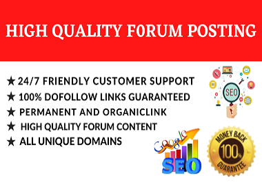 50 create high-quality do-follow forum blog comment backlinks.