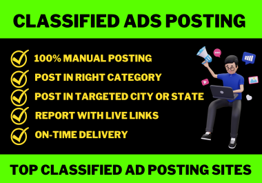 I will do 100 ads on the top ads posting sites