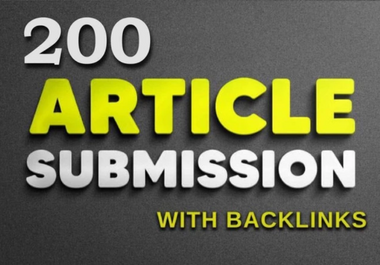 I will create 200 unique article submission backlinks on high authority websites