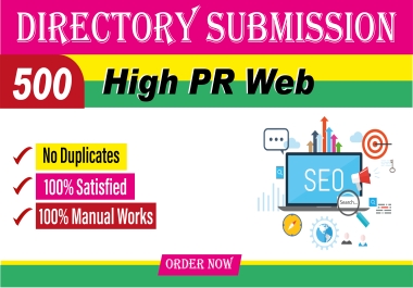 I will do top 500 directory submission SEO backlinks