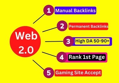 I Will Build Permanent 25 Web2.0 SEO Backlinks High DA-PA Dofollow Sites To Rank Your Website