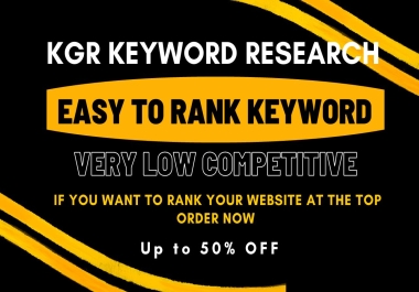 I will do 25 kgr keyword research and rank your website at the top in google
