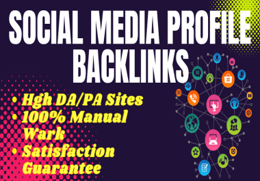 I will do 200 social media profile creation backlinks high da site