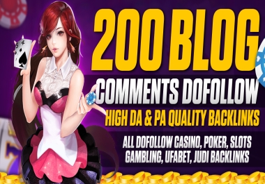 200 Dofollow Blog Comments Backlink High Da Pa All Niche Accept