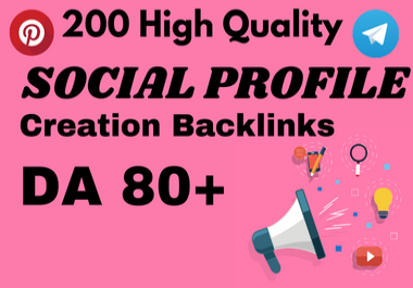 100 Social media profile creation backlinks to ranking your website