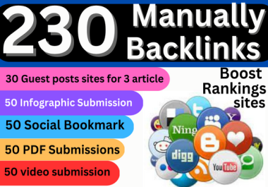 230 high DA-PA pdf,  infographic,  Video,  social bookmark,  SEO Link Building Service for