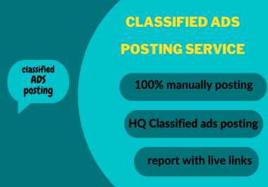 I Will do 50 high quality ads posting in top ads posting sites
