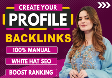 I will make 20 high da profile backlinks for website SEO