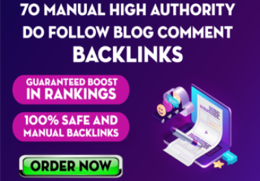 I will provide 70 manually highly da 40+ blog comments