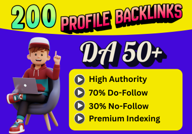 Excellent 200 profile backlinks white hat SEO Backlinks service to get support top ranking