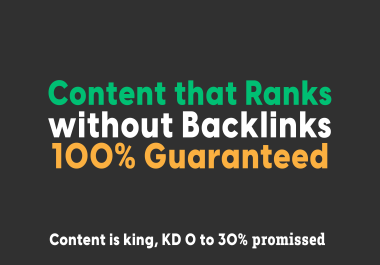 Write an 4000 words article that will rank without backlinks