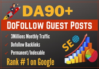 i will do 3 high quality site guest post DA 90 plus monthly 50k plus with unique content