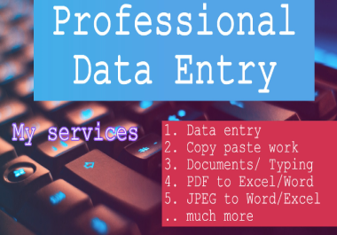 I will do copy paste data entry and retyping documents