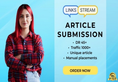 I will do 50 article submissions contextual backlinks off page SEO