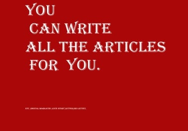 YOU CAN ANY ARTCLE TOPIC 500+WORDS SEO