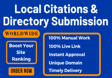 I will create 100 high quality directory submission backlinks or local business directory websites.