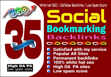 I will create 35 social bookmarking backlinks to make your page rank-1