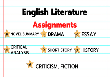 I will help in English literature assignments and analysis