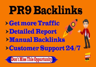 Manually Build 100 PR9 High Authority Link Building SEO Backlink Services