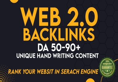 40 Web 2.0 High Quality Backlinks from DA 50-90+ Websites