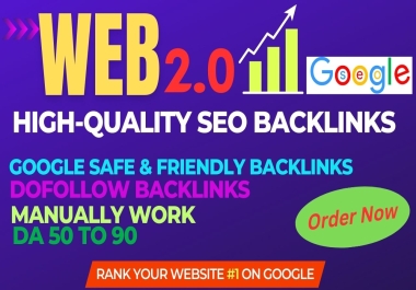 I will build 40 High Authority Dofollow web 2.0 Backlinks for your website ranking.