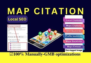 Manually create 1200 google maps citations for GMB ranking and local SEO