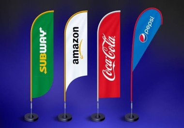 I will do professional feather flag or roll up banner design