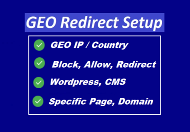 Setup GEO IP, blocking, redirect, location, country Wordpress, Cloudflare, kartra, kajabi, wix