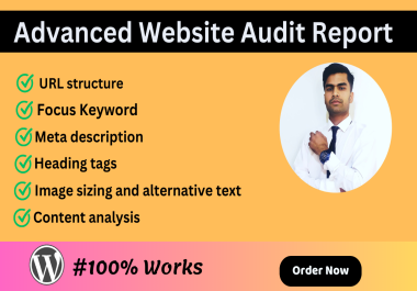 I will provide website advanced audit report with action plan