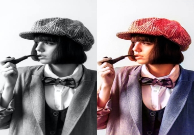 Image & Video Editor B& W image into colorful image