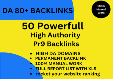 I will create 50 High Quality PR9 Backlinks with DA 100-80+