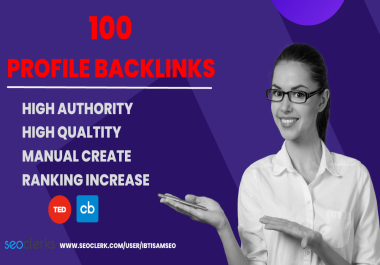 I will create unique 100 high authority profile backlinks