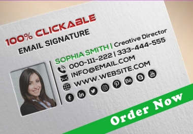 clickable HTML email signature for gmail,outlook, yahoo mail