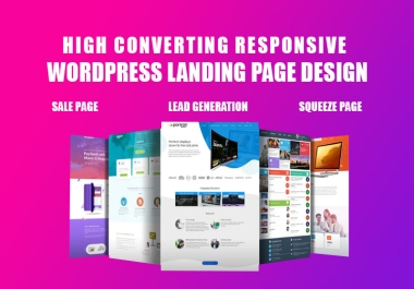 I will build wordpress landing page design,  lead generation,  funnel,  squeeze and sale page etc