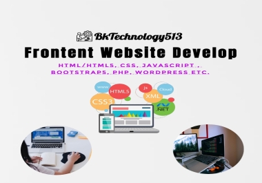 Frontend responsive HTML,  CSS,  JavaScript and Bootstrap website Design