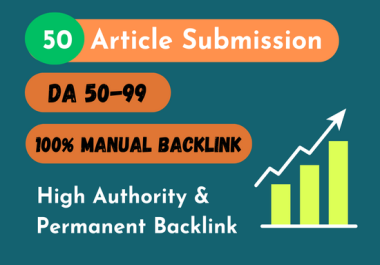 I will do 50 article submission backlinks on high authority sites