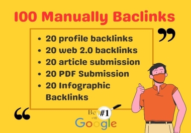 100 high da profile, article sumission, web 2.0, Infographic, PDF , mixed backlinks