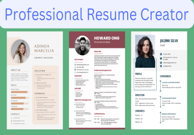 I will write your Resume in a Professional Manner for you