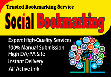 I will provide 30 social bookmarking manually high DA PA top sites