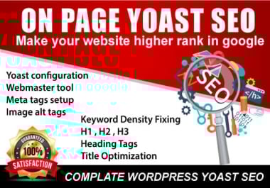 I will do WordPress Yoast / Rank math / All-in-one SEO plugin setup.
