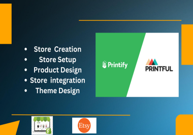I will create a POD Printify store and integrate it with Shopify