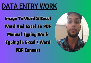 I will Do DATA Entry excel Data Cleaning,  Formatting,  Sorting,  Merging