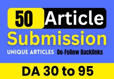 50 High Quality backlinks with unique articles